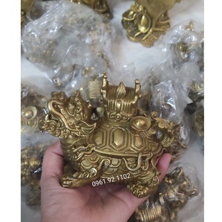 Long quy thượng quan bằng đồng rùa đồng 12cm bán tượng đồng đồ đồng phong thủy