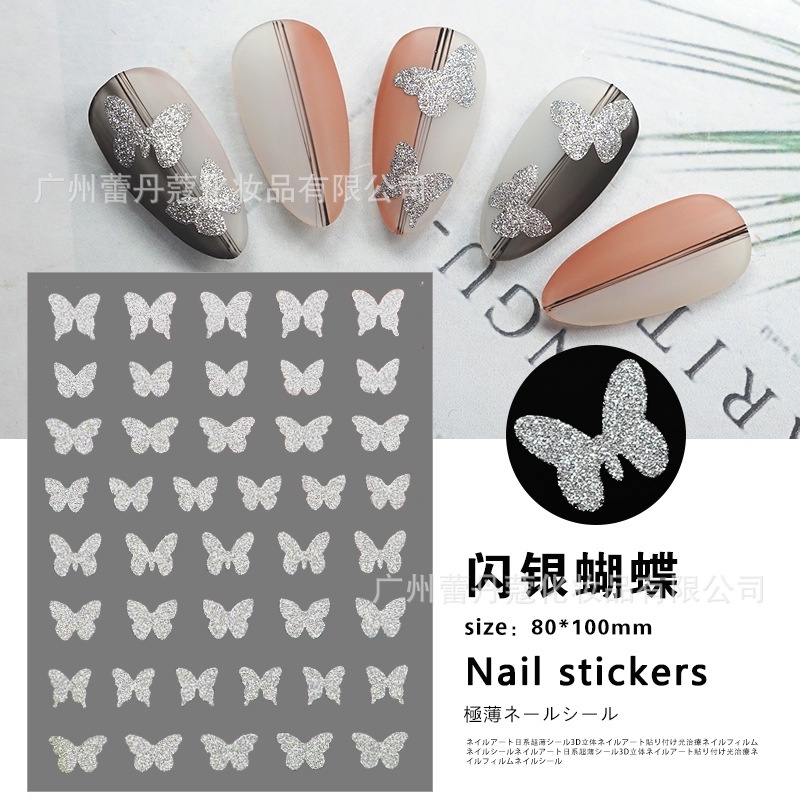 Sticker dán móng nail, Stick nhũ flash đủ mẫu siêu HOT móng đẹp lung linh
