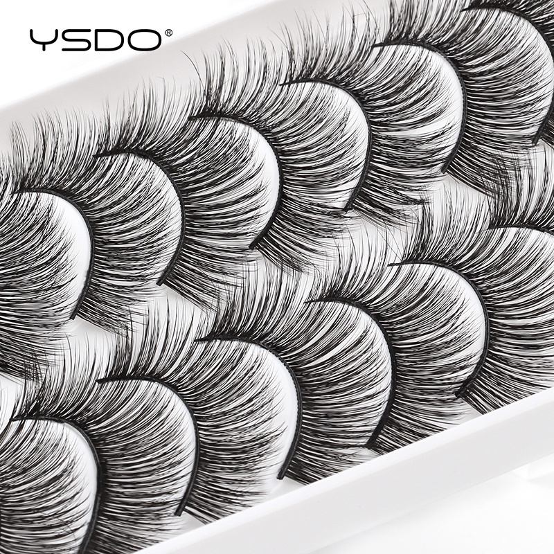 Set 10 Cặp Lông Mi Giả 3D Handmade Bằng Lông Chồn Nhân Tạo Tự Nhiên