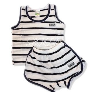 Set 5 bộ sọc ba lỗ bé trai cotton thoáng mát
