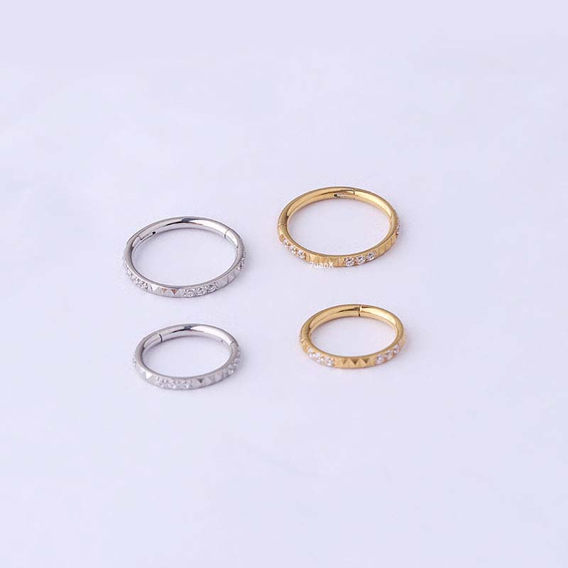 1 Khuyên Tai Đinh Tán 16G Bằng Thép Không Gỉ Phong Cách Punk
