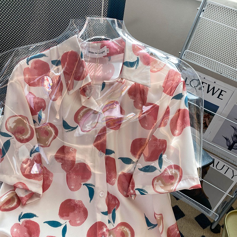 Áo sơ mi ZHELIHANGFEI dáng rộng in họa tiết độc đáo thời trang dành cho nữ