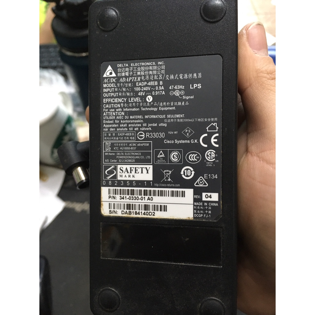 🌟QUA SỬ DỤNG 🌟 Adapter nguồn AC-DC EADP-48EB 48V 0.917A Jack DC CHÂN CÓ KIM 1.66A /  52v 1.15a 1A