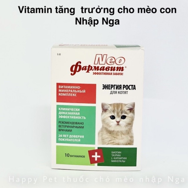 Vitamin tăng trưởng dành cho mèo con NEO 60 viên nhập Nga giá cực rẻ