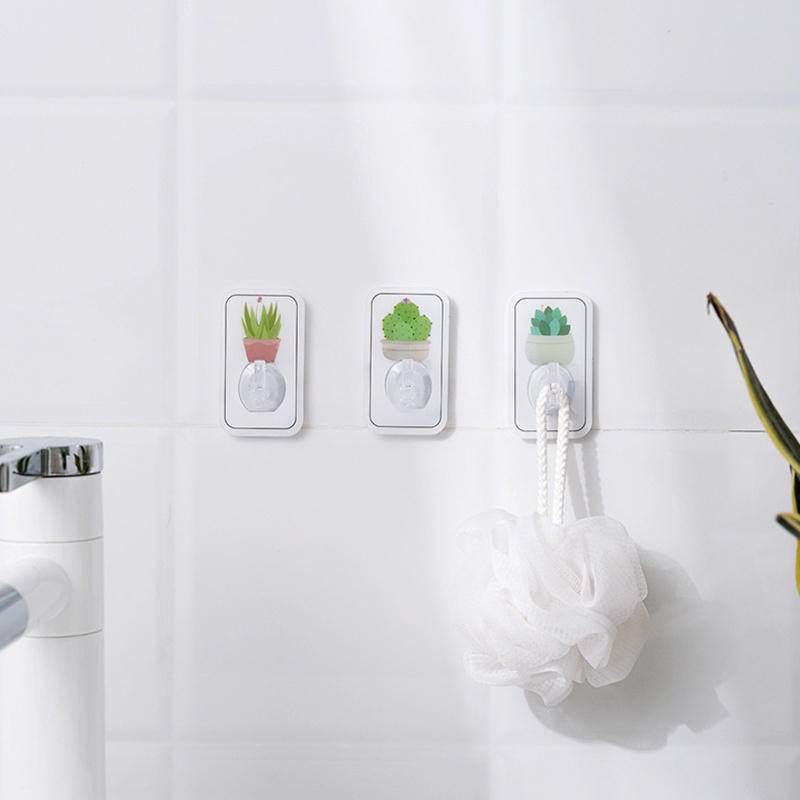 Móc treo đồ dán tường họa tiết cây cảnh dễ thương tiện lợi