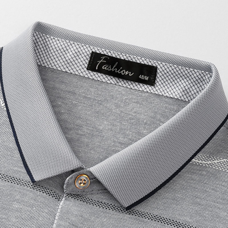 Áo Thun Dài Tay Họa Tiết Kẻ Sọc Thời Trang Mùa Thu Cho Đàn Ông Trung Niên 8PBK