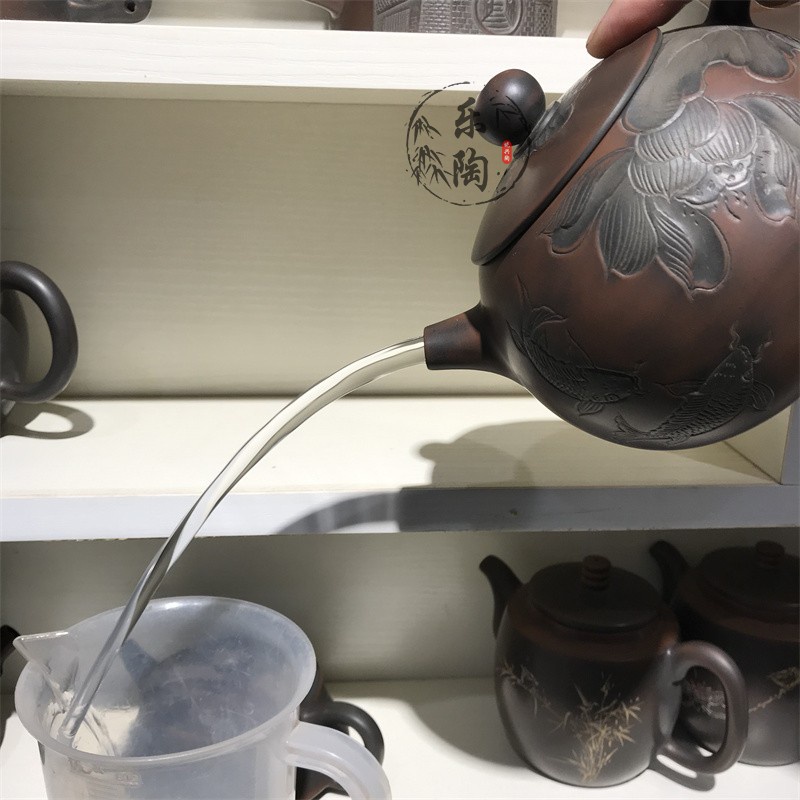 Ấm Tử Nê Khâm Châu Tây Thi Hà Hoa Ngư 460 ml (Lọc 14 lỗ)