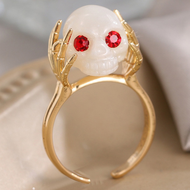 Nhẫn Hở Hình Đầu Lâu Phong Cách Goth Cá Tính Chống Căng Thẳng Có Thể Điều Chỉnh Cho Nam Nữ