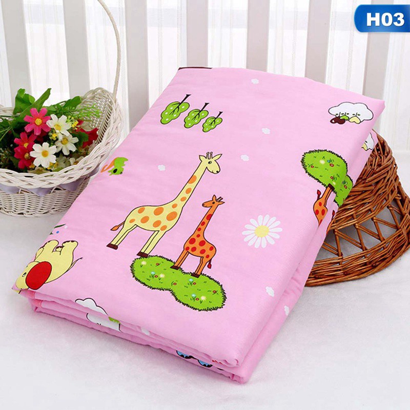 Tấm Trải Giường Cotton Chống Thấm Nước In Họa Tiết Xinh Xắn Cho Bé