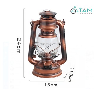 [LOẠI 1 - SƠN TĨNH ĐIỆN] Đèn bão giả cổ đốt dầu màu đồng số 03