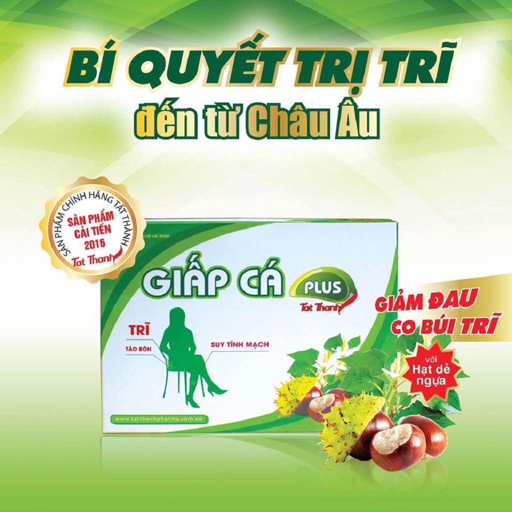 Viên uống giấp cá plus hỗ trợ co búi trĩ, giảm trĩ nội, trĩ ngoại, táo bón, suy nhược tĩnh mạch