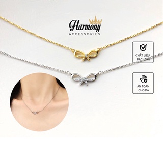 Dây chuyền nơ vòng cổ nơ xinh xắn điệu đà bạc 925 VC58