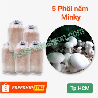 (Combo 05 Túi) Phôi Nấm Minky - Nấm Hoàng Đế