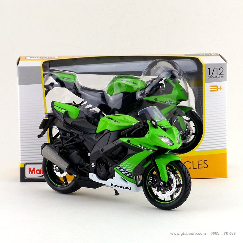 MÔ HÌNH XE KAWASAKI NINJA ZX-10R GREEN -  TỈ LỆ 1:12 -MAISTO - 8694XL