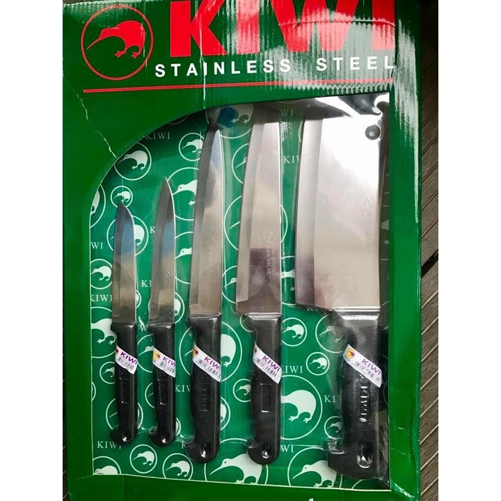 Bộ Dao 5 Món Kiwi Thái Lan cán nhựa tiện lợi W5P hàng nhập khẩu chính hãng