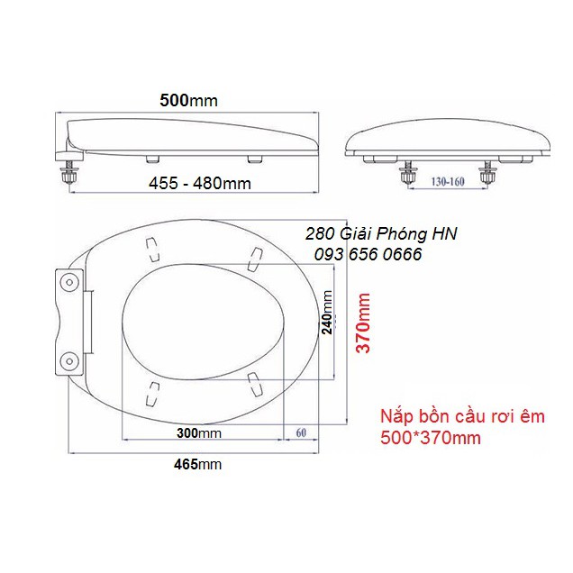 Nắp đậy bồn cầu đóng êm, nắp bàn cầu rơi êm cho Inax, Viglacera