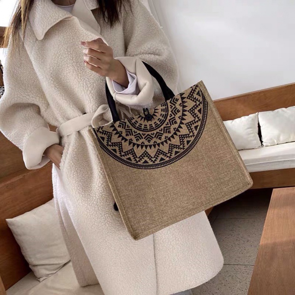 Túi Xách Vải Lanh Cao Cấp Họa Tiết Thổ Cẩm Phong Cách Retro