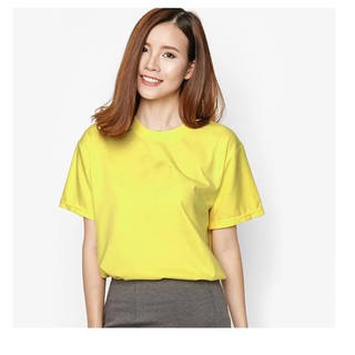 ÁO THUN TRƠN CỔ TRÒN MÀU VÀNG TAY NGẮN NAM NỮ ( CÓ CẢ SIZE EM BÉ ) A332-Z10