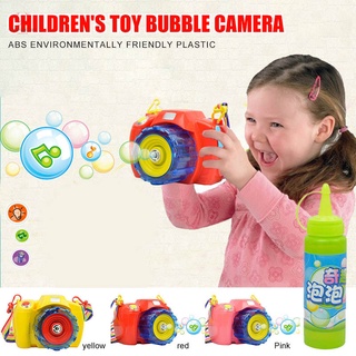 Camera Bubble Machine Portable Bubble Hurricane Machine Automatic Kid Toy with LED Light Music