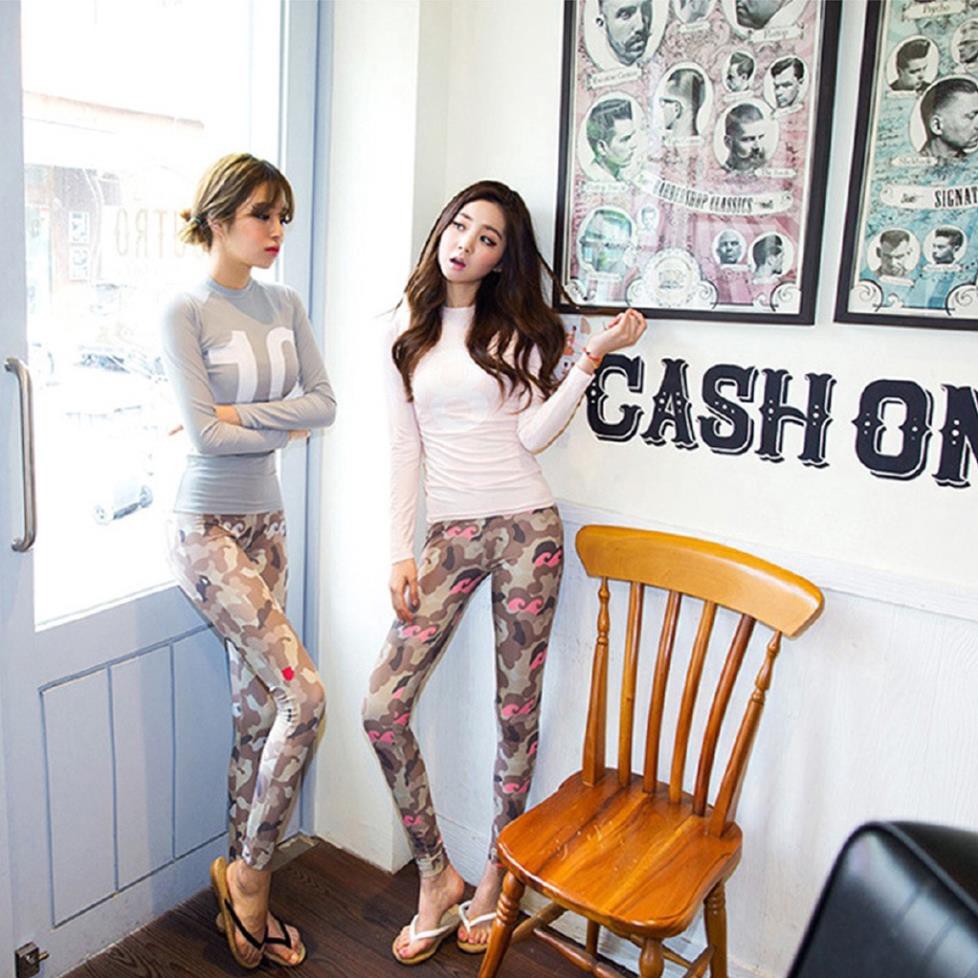 Bộ đồ bơi tay dài 3 mảnh hoạ tiết lính cho phái nữ ་ * | BigBuy360 - bigbuy360.vn