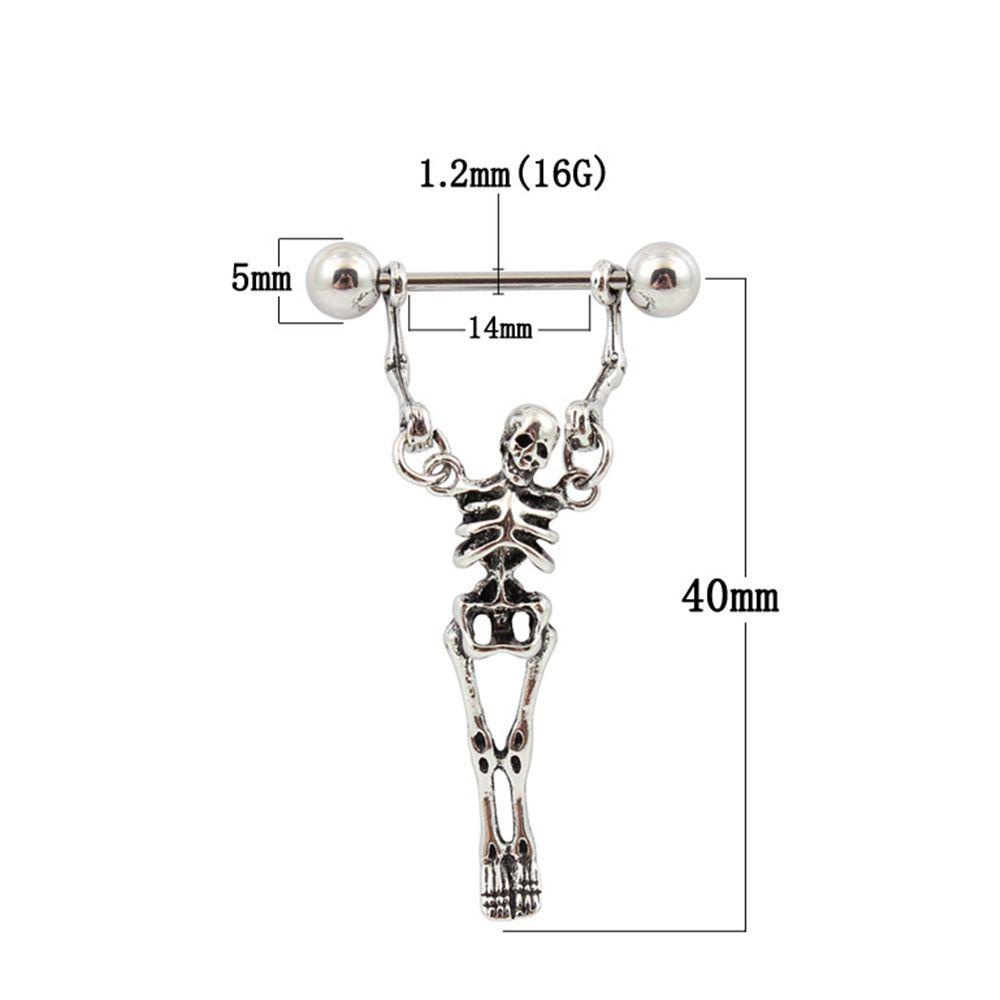 LILYES Khuyên Nhũ Hoa Hình Đầu Lâu Thời Trang Cho Nữ