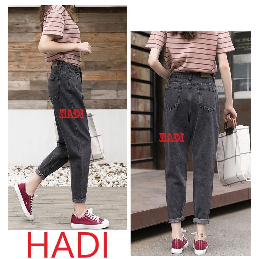 [ KÌ PHÙNG ĐỊCH THỦ!! ] QUẦN BAGGY JEAN NỮ CAO CẤP HADI LƯNG SIÊU CAO MÀU XÁM ĐEN LAI CUỐN CỰC PHONG CÁCH CỰC CÁ TÍNH-NL
