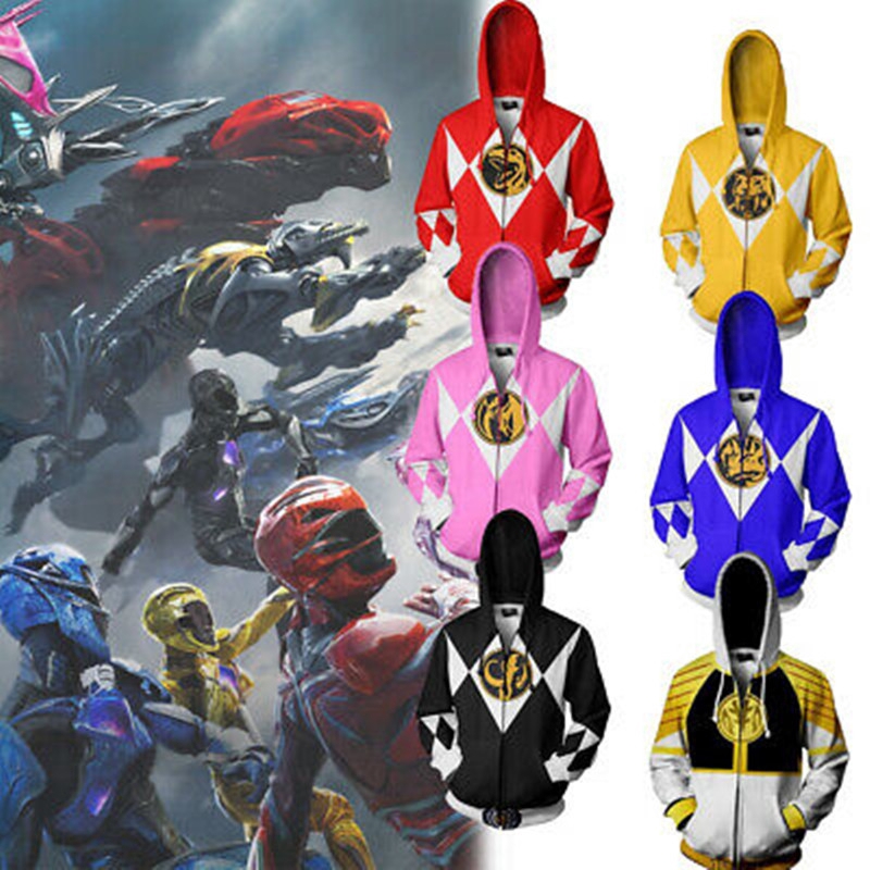 Áo khoác khóa kéo hóa trang Power Rangers 3D | BigBuy360 - bigbuy360.vn