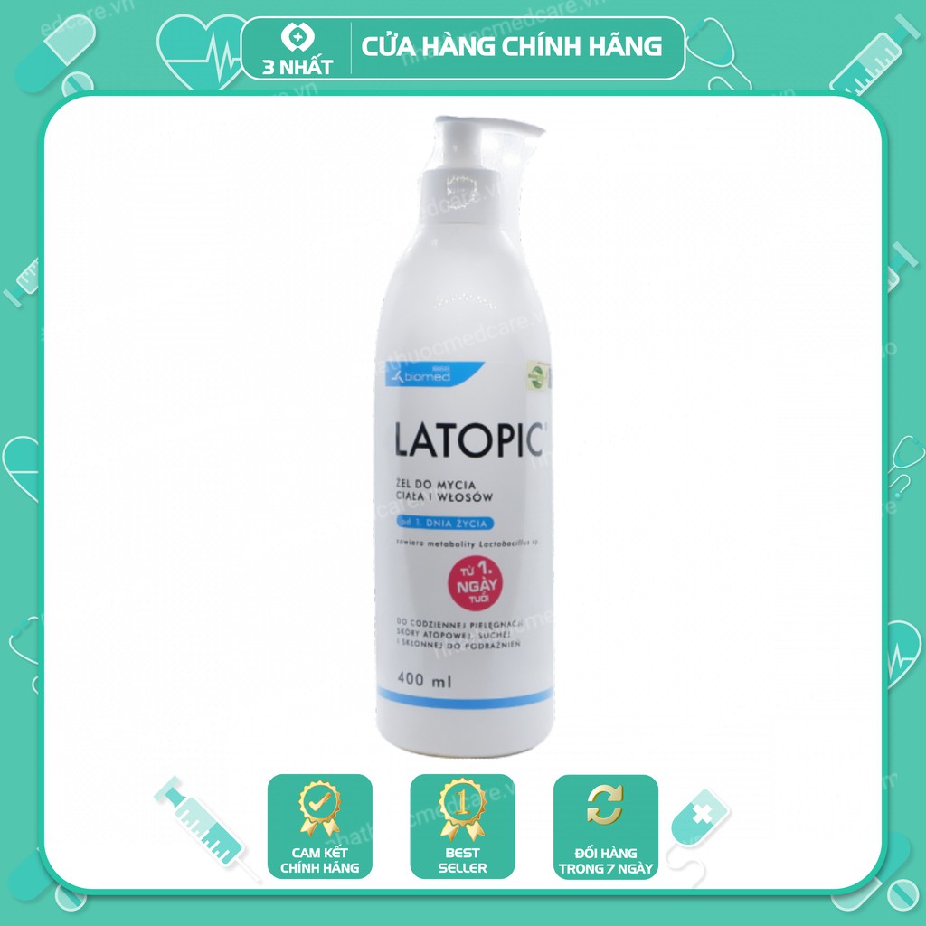 Latopic Body & Hair Wash Gel - Gel tắm gội toàn thân cho da kích ứng dị ứng nhạy cảm (cho trẻ từ 1 ngày tuổi) - BN109