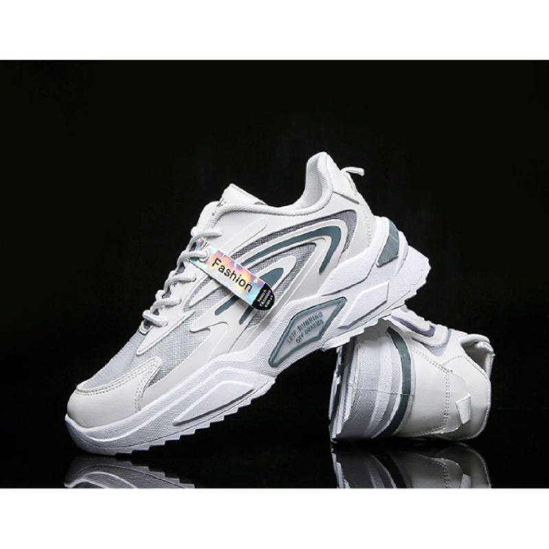 GiàyThể Thao 👟 Nam Giày Sneaker tăng chiều cao 5cm kiểu mới nhẹ êm mềm giữ nhiệt SN59 mầu trắng