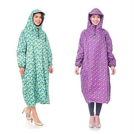 Áo Mưa Bít Vải Dù 1m4 Hoa, Sọc Caro Không Thấm Nước ( Không Xẻ Tà ) - hàng cao cấp