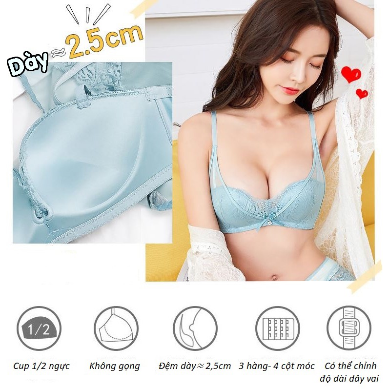 Áo Lót Ren Lưới Nâng Ngực Không Gọng Sexy B390