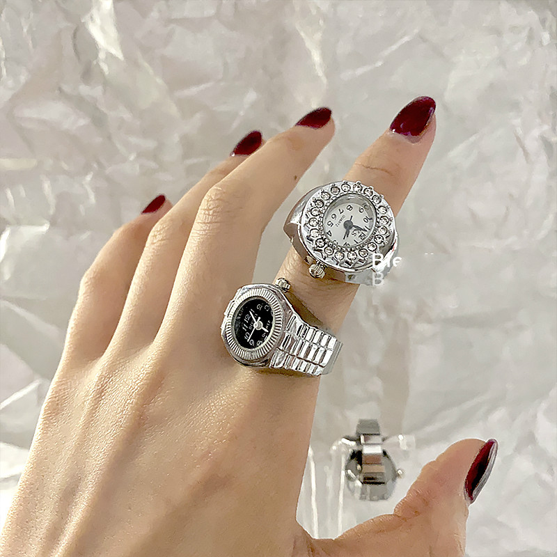 Nhẫn Đồng Hồ Đeo Tay Đính Đá Phong Cách Cổ Điển Cá Tính