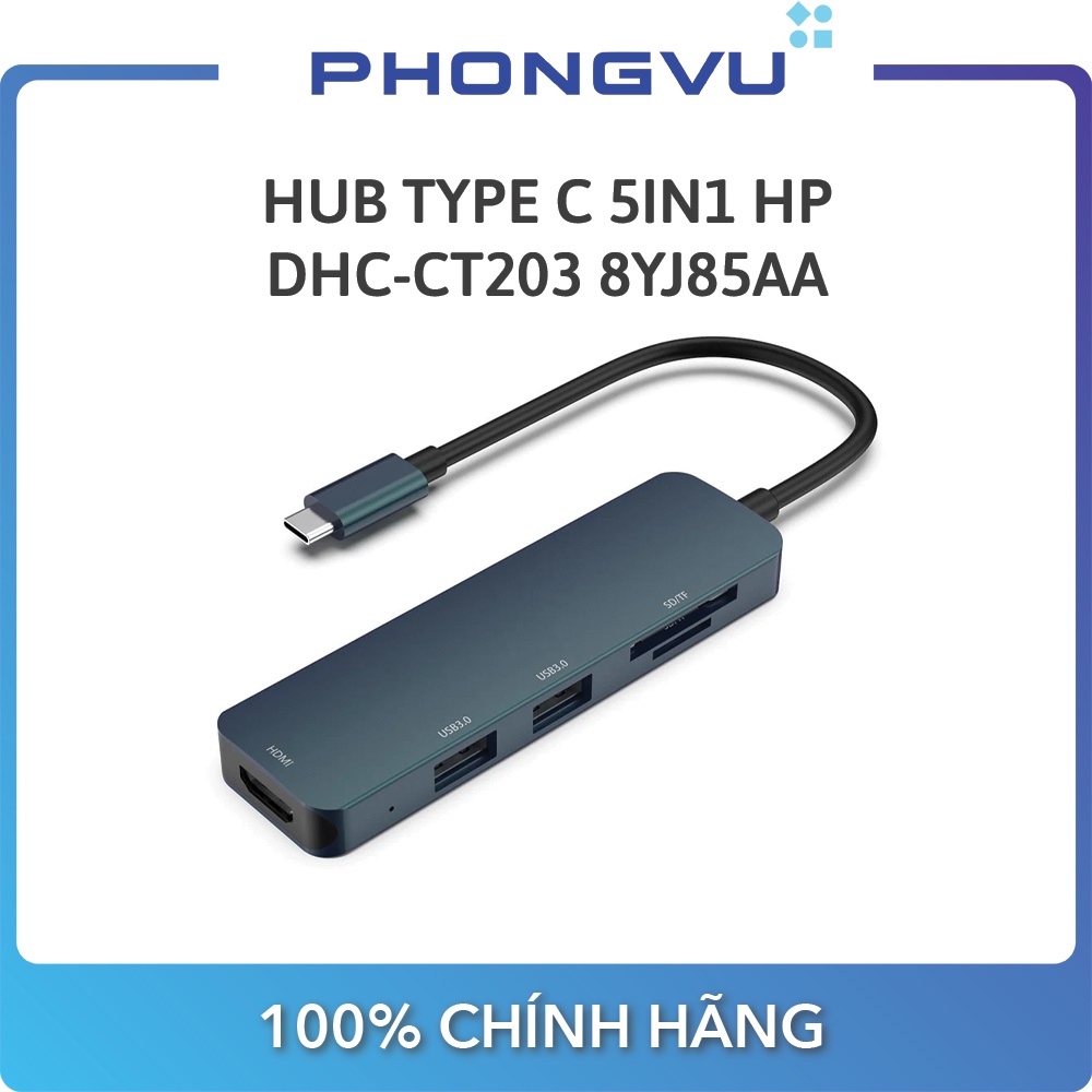 Hub Type C 5in1 HP DHC-CT203 8YJ85AA - Bảo hành 12 tháng