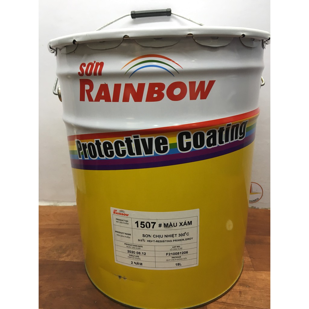 Sơn lót chịu nhiệt Rainbow 300oC màu xám 1507_ thùng 18L