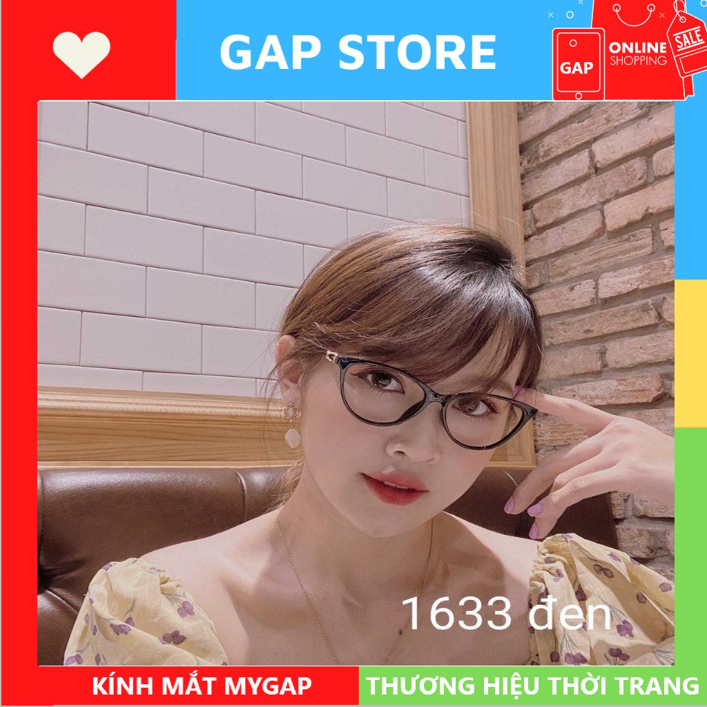 Gọng kính mắt mèo nữ MYGAP from nhỏ chất liệu nhựa cứng cáp họa tiết thời trang 1633