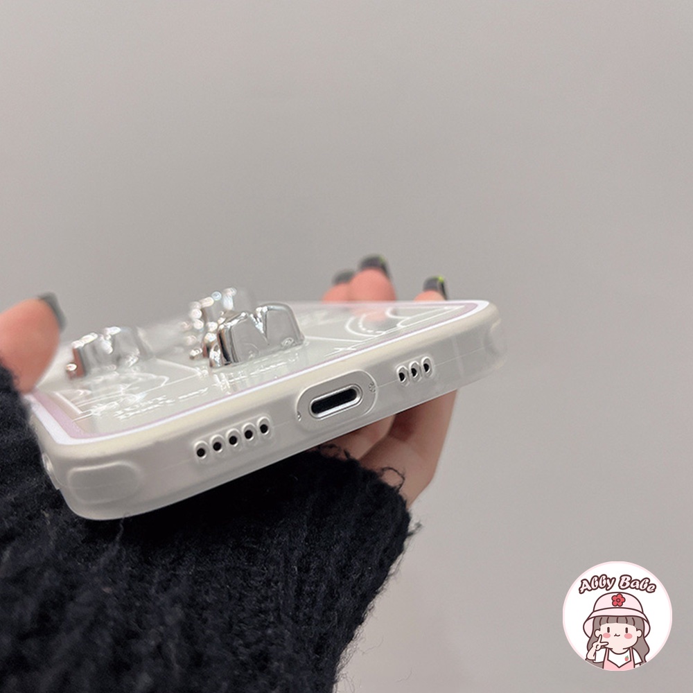 Ốp Điện Thoại TPU Mềm Trong Suốt Mạ Điện Hình Gấu 3D Chống Thấm Nước Cho IP 13 12 11 Pro Max XS XR 8 7 Plus