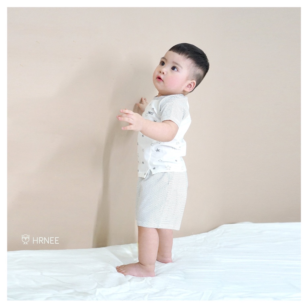 Bộ cộc tay chú voi con Hrnee dành cho bé trai bé gái chính hãng