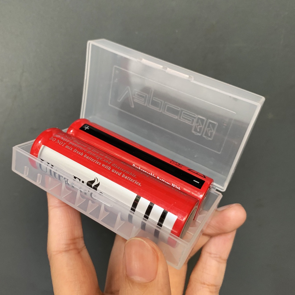 Hộp đựng 2 cell pin 18650 bằng Nhựa ABS trong suốt