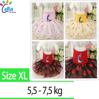 Đầm Cho Chó Mèo - Đầm Con Công (Vải Cao Cấp)