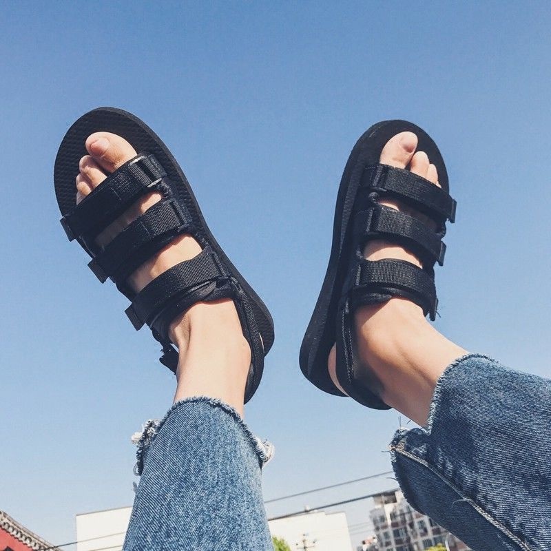 Giày bãi biển đế dày La Mã đế phẳng Sandals đế dày Sandals cho phụ nữ Sandals cho các cặp vợ chồng