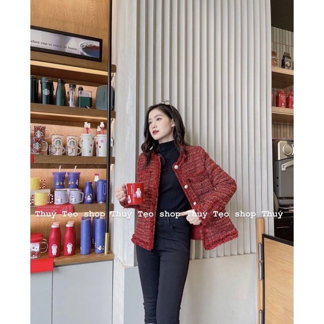 SET DẠ TWEED TIỂU THƯ 2 MÀU ĐỎ TRẮNG Day Dream | BigBuy360 - bigbuy360.vn