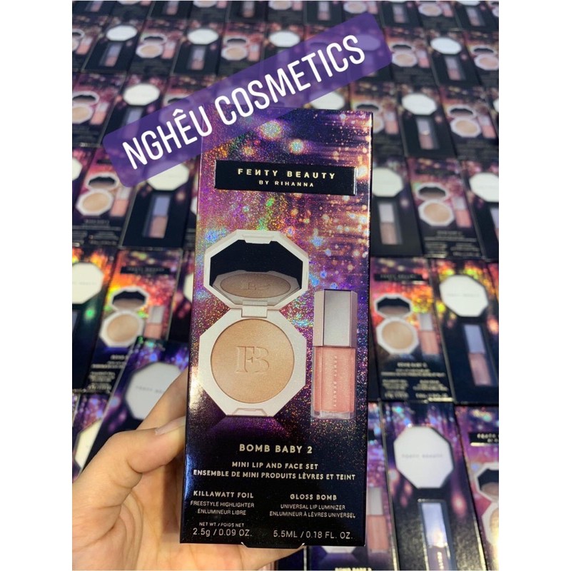 [CÓ SẴN] SET FENTY BEAUTY BOMB BABY 2 LIP LUMINIZER + HIGHLIGHTER | BigBuy360 - bigbuy360.vn
