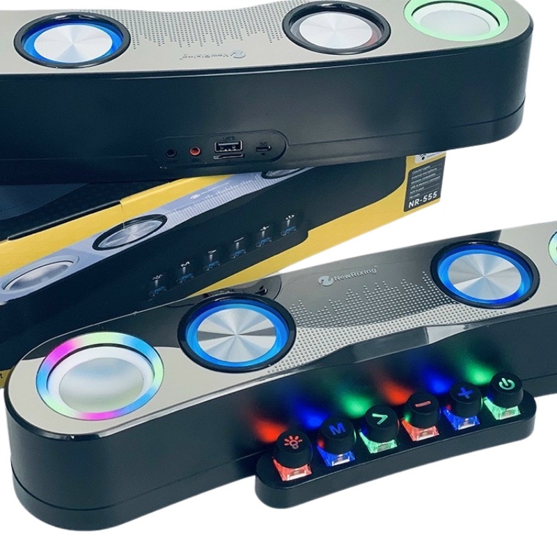 Loa Bluetooth NR 555 Gaming Âm Thanh Siêu Đỉnh Thiết Kế Đẹp Kết Hợp Đèn Led Theo Nhạc Bảo Hành 6 Tháng