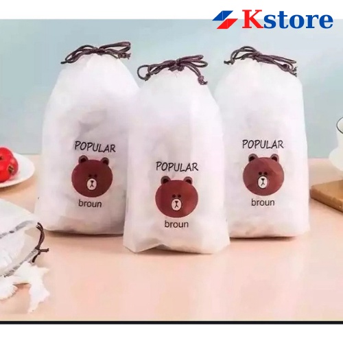 Set 100 Màng Bọc Thực Phẩm PE Có Chun Bọc Đồ Ăn Có Thể Tái Sử Dụng - Set 100 Túi Bọc Thực Phẩm Đa Năng