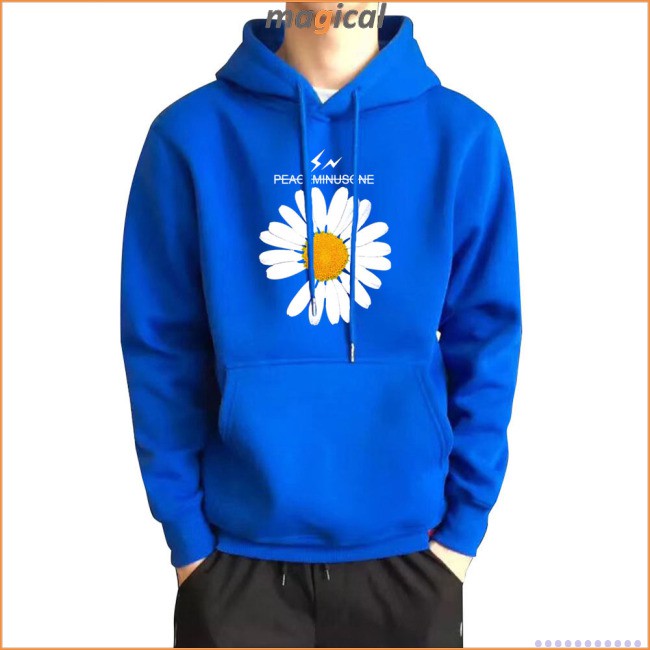 Men Women Daisy Pattern Sweatshirt Hooded Casual Coat Loose Fashion