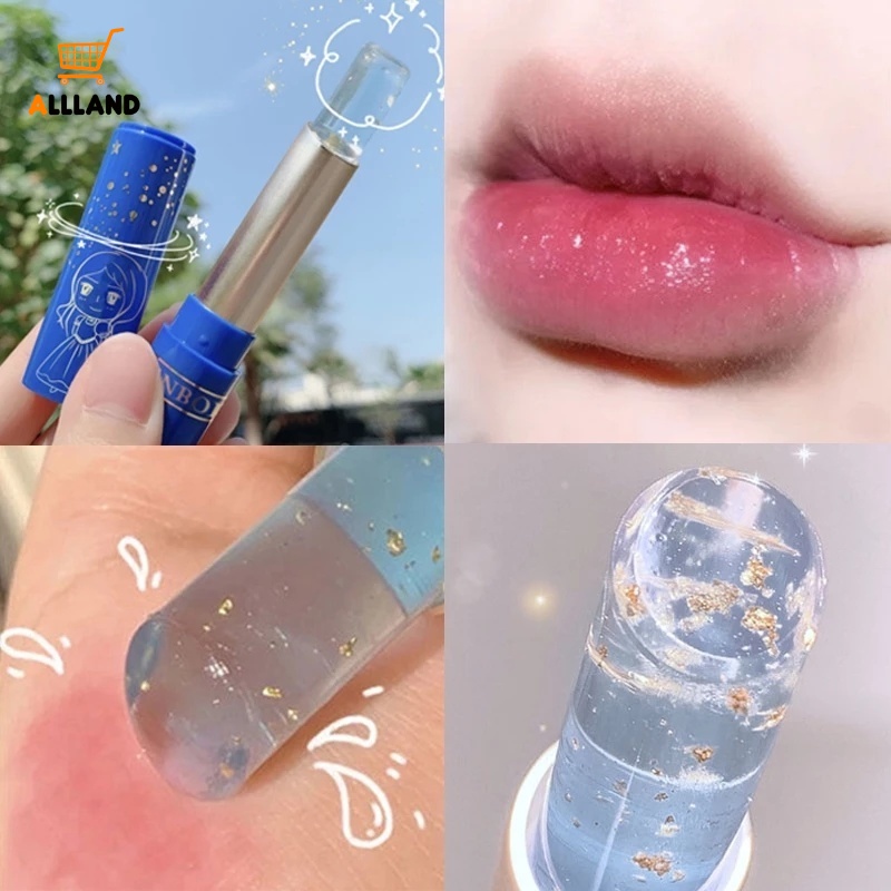 Son Dưỡng Môi Dạng Thạch Trong Suốt Có Lá Vàng Lâu Trôi Dưỡng Ẩm Chống Thấm Nước