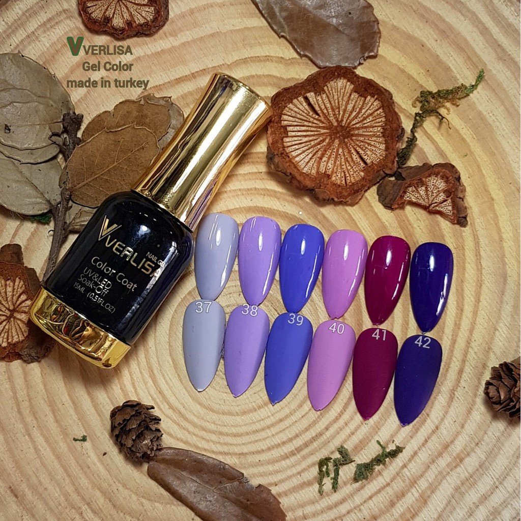 Sơn gel VERLISA THỔ NHĨ KỲ  chai 15ml bảng 7 Sơn gel bóng đẹp đặc mướt bền màu