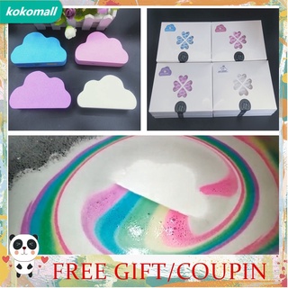 Bom tắm tạo bong bóng xà phòng hình đám mây màu cầu vồng xinh xắn