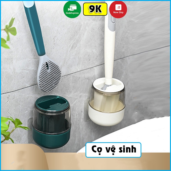 Cọ Toilet Gắn Tường, Bàn Chải Chà Rửa Nhà Vệ Sinh, Nhà Tắm Silicon Có Bình Chứa Xà Phòng Tiện Dụng