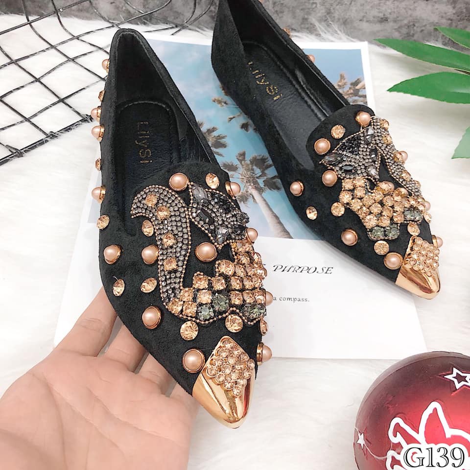 Giày lười nữ quảng châu sang trọng da mềm  G139